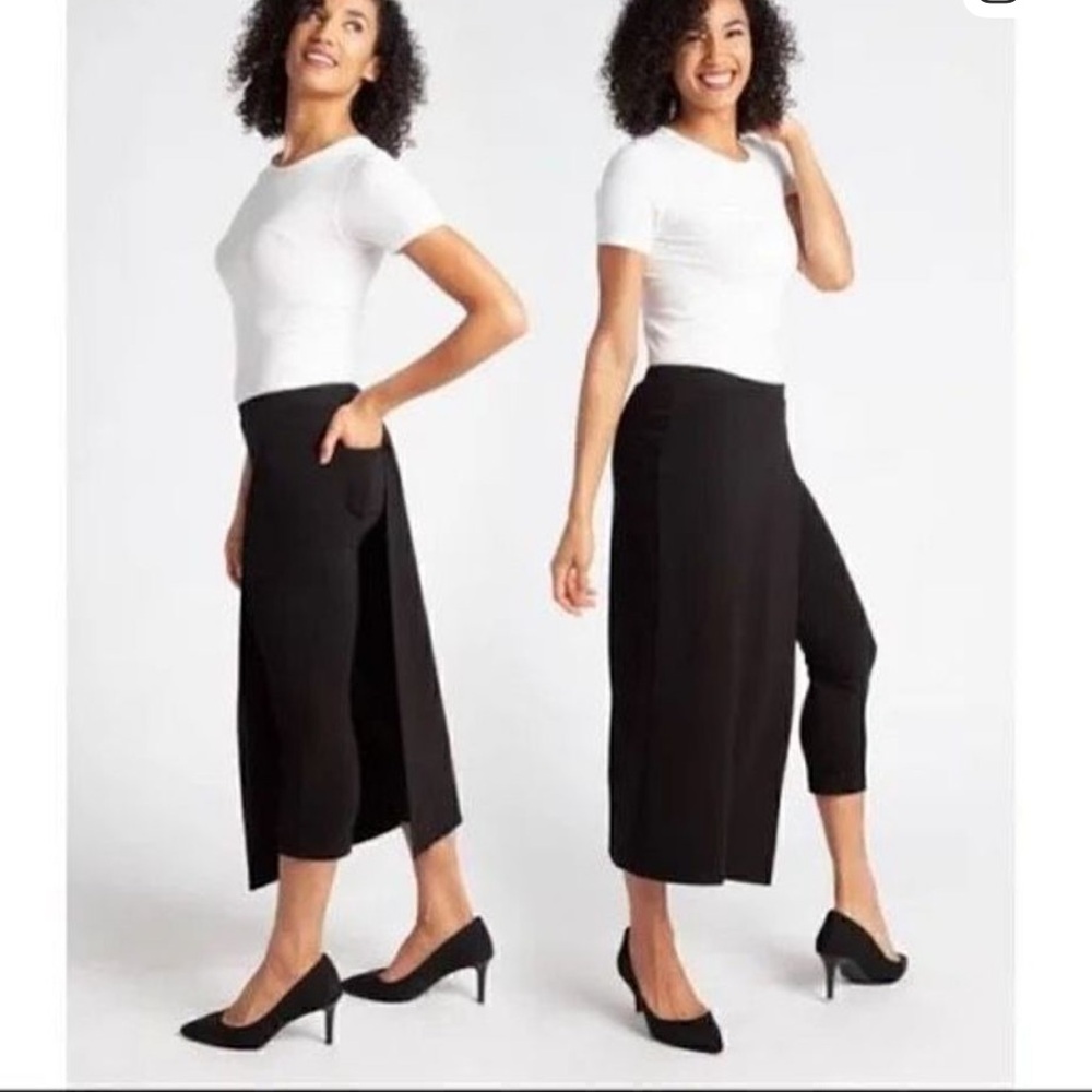 Betabrand Black Convertible Skirt-Pant